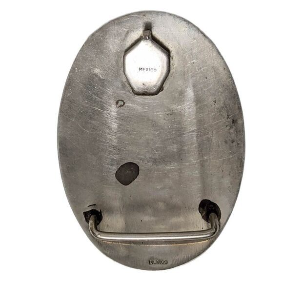 VINTAGE End of the Trail Inlaid Belt Buckle Made in Mexico - Picture 3 of 6